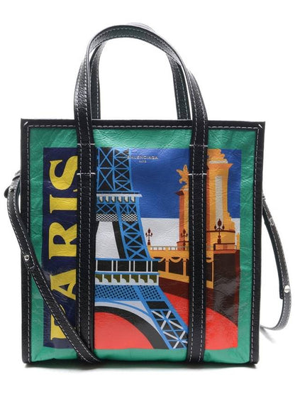 Luxury Balenciaga Trending 2025 Bazar Paris Graphic Tote Bag Green