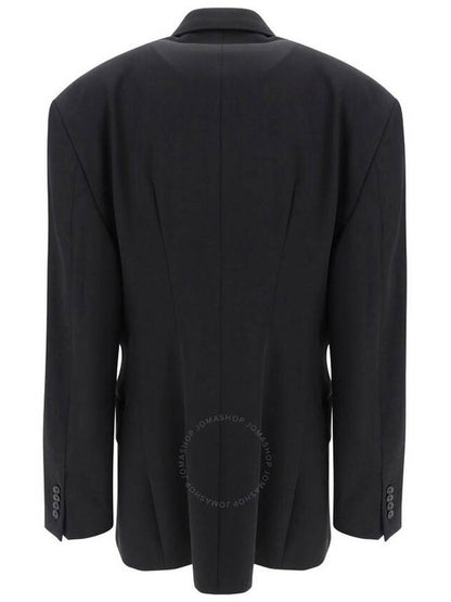 Luxury Balenciaga Trending 2025 Cinched Double Breasted Wool Jacket Black