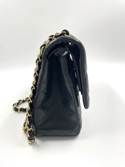 Chanel Classic Flap Jumbo 2012 Black Lambskin Leather Double Flap with Gold Hardware