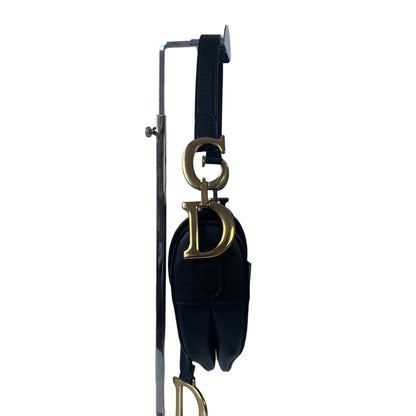 Dior Saddle Black Medium Grained Leather Handbag with Gold Hardware