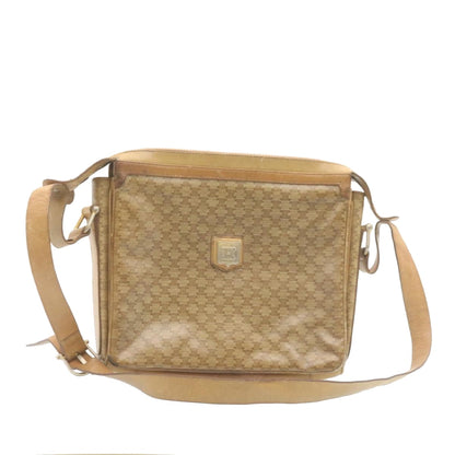 Luxury CELINE Macadam Shoulder Bag Coated Canvas Beige  27875