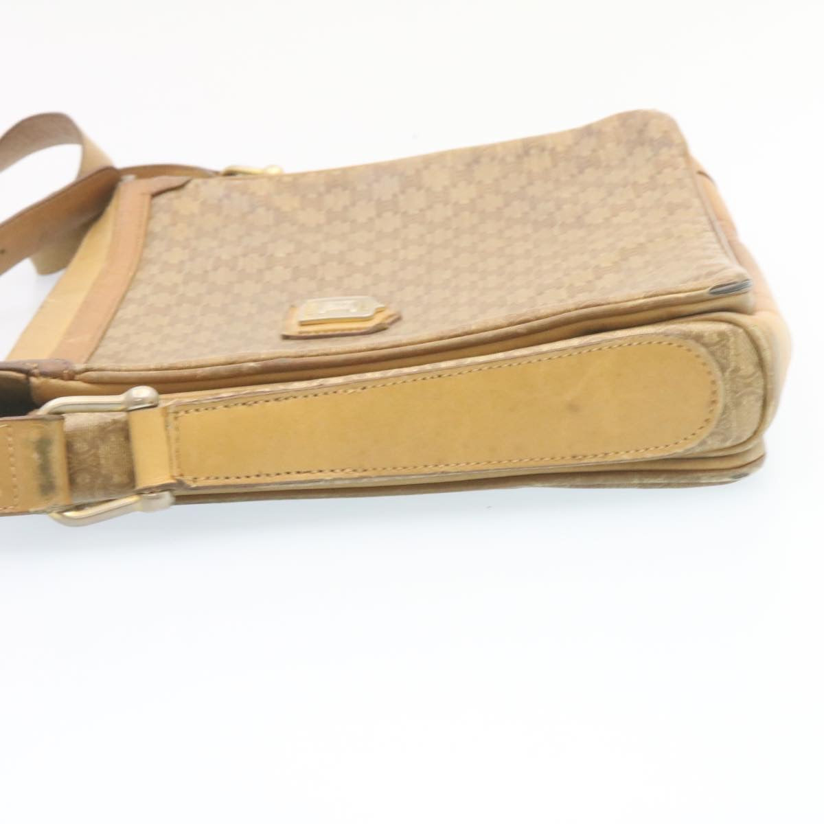 Luxury CELINE Macadam Shoulder Bag Coated Canvas Beige  27875