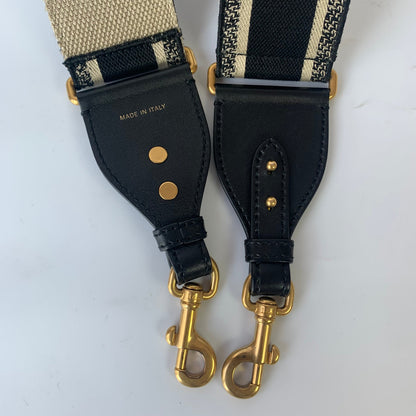 Dior Saddle Strap black canvas with Dior Logo