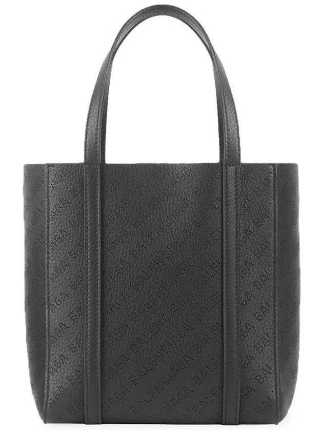 Luxury Balenciaga Trending 2025 Everyday All Over Logo Leather Tote Back Black