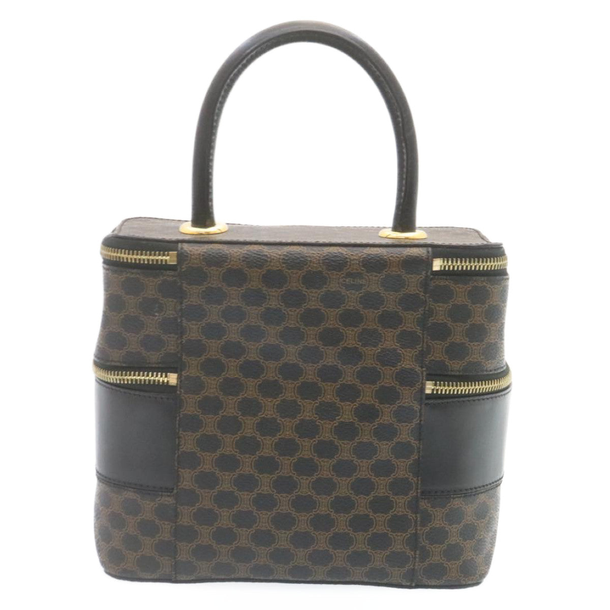 Luxury CELINE Macadam Canvas Vany Cosmetic Pouch Black  28799A