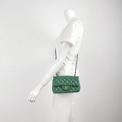 Chanel Classic Flap Rectangular Mini Green Patent Leather Silver Hardware 2016-2017