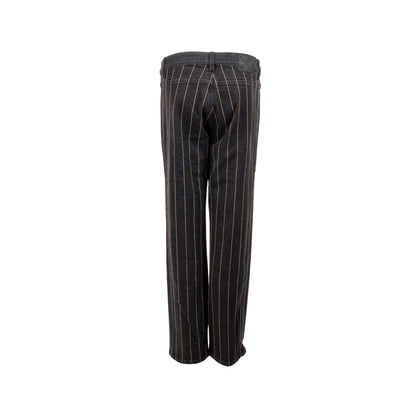 Chanel size 40 gold striped jeans pants cotton/elastane black