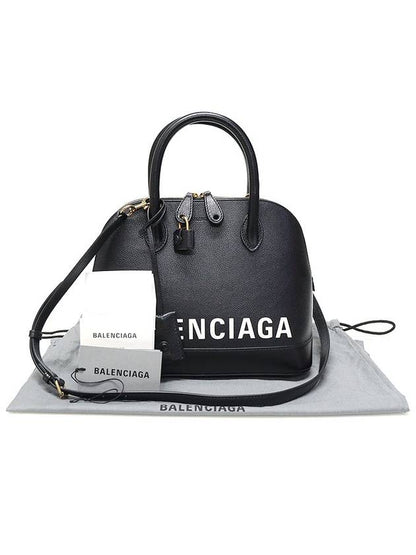 Luxury Balenciaga Trending 2025 550645 Black Leather Logo Printing Bill Top Handle Small 2WAY