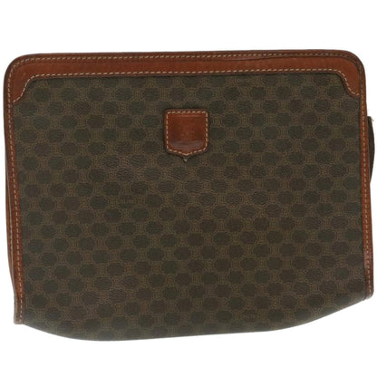 Luxury CELINE Macadam Canvas Clutch Bag PVC Leather Brown  29196