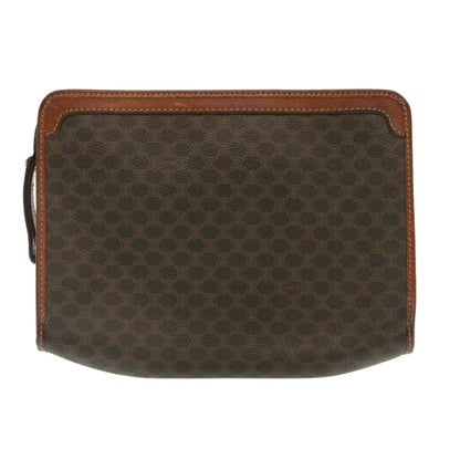Luxury CELINE Macadam Canvas Clutch Bag PVC Leather Brown  29196