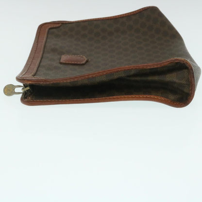 Luxury CELINE Macadam Canvas Clutch Bag PVC Leather Brown  29196