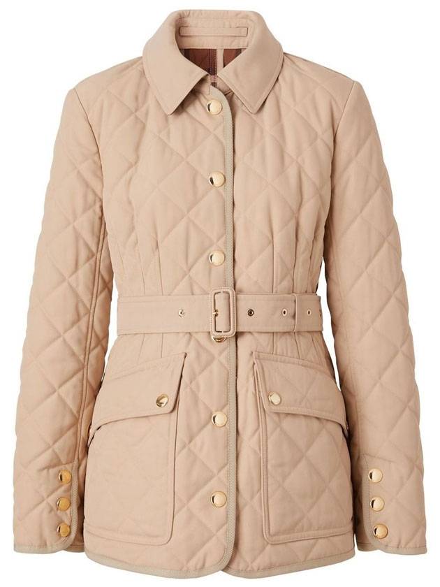 Luxury Burberry Diamond Quilt Padding Beige