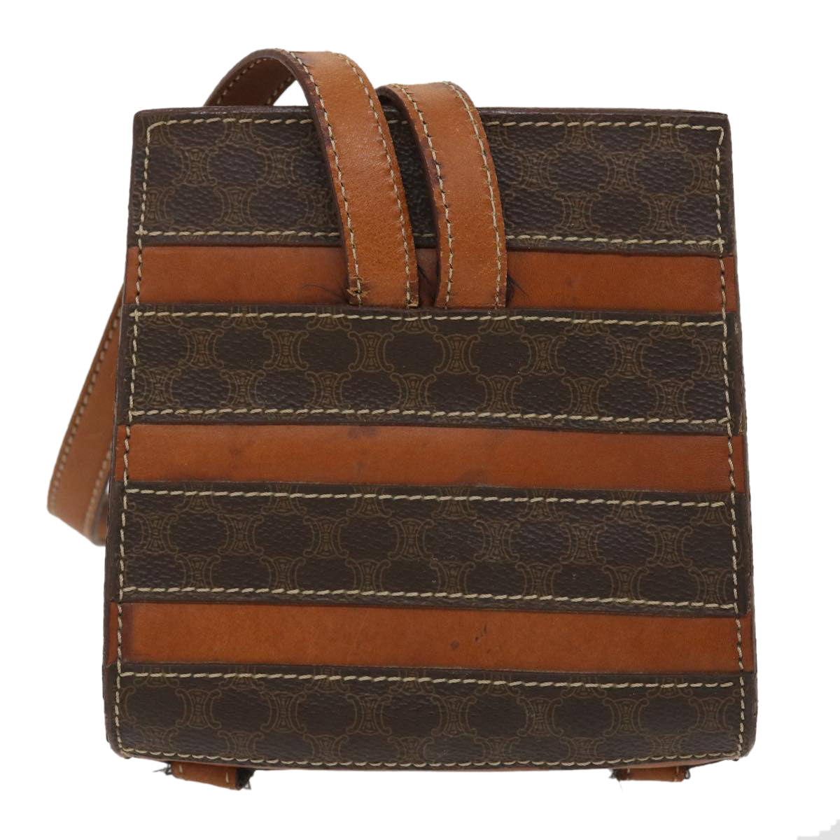 Luxury CELINE Macadam Canvas Backpack PVC Leather Brown  29642