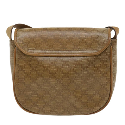 Luxury CELINE Macadam Canvas Shoulder Bag Beige  29662