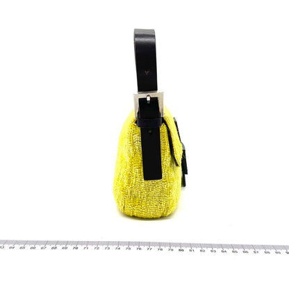 Fendi Baguette Vintage Shoulder bag with Glitter Yellow Beads