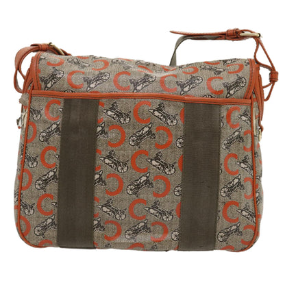 Luxury CELINE C Macadam Canvas Shoulder Bag Coated Canvas Orange  29764