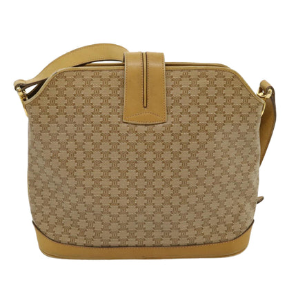 Luxury CELINE Macadam Canvas Shoulder Bag Beige  29812
