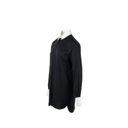Chanel 21k Size 36 cc logo printed Tunic / Shirt Silk Black/White