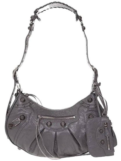 Luxury Balenciaga Trending 2025 Le Cagole Small Leather Shoulder Bag Grey