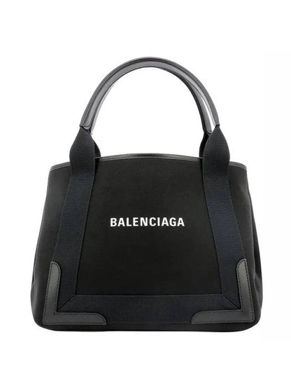 Luxury Balenciaga Trending 2025 Cabas Logo Canvas Small Tote Bag Black