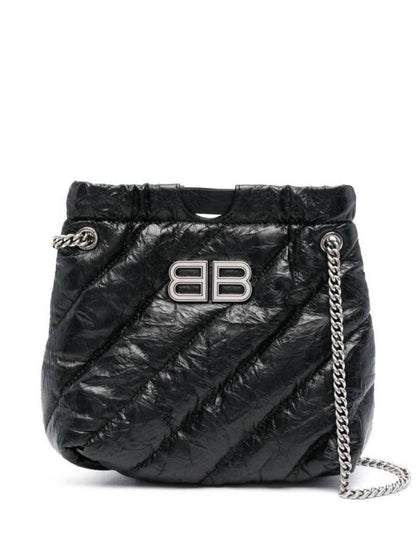 Luxury Balenciaga Trending 2025 Extra Small Crush Tote Bag Black