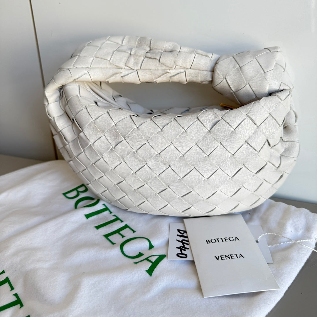 Bottega Veneta Jodie Mini White Leather Gold Hardware