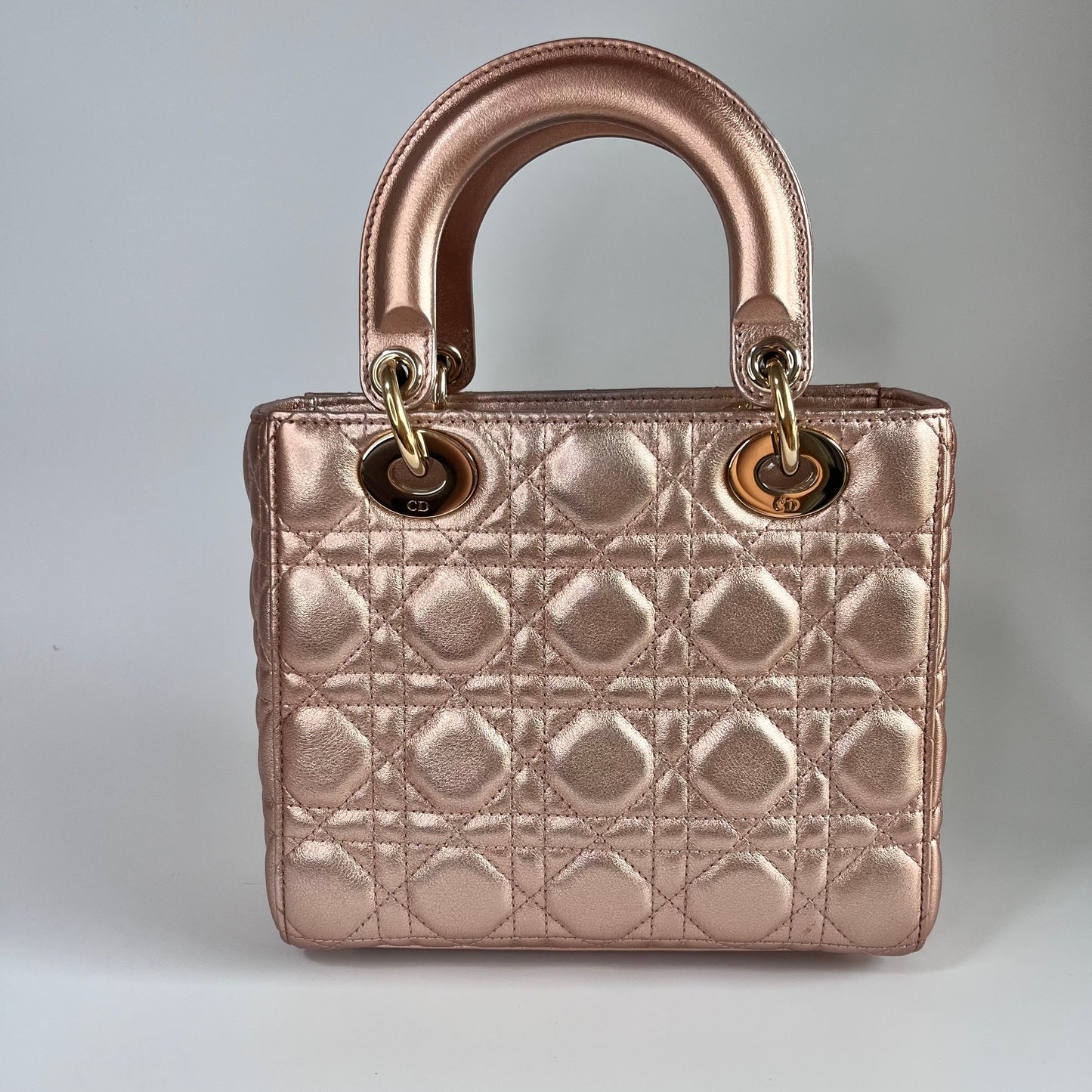 Lady Dior ABCdior Small Pink Irediscent and Metallic Cannage Lambskin Handbag