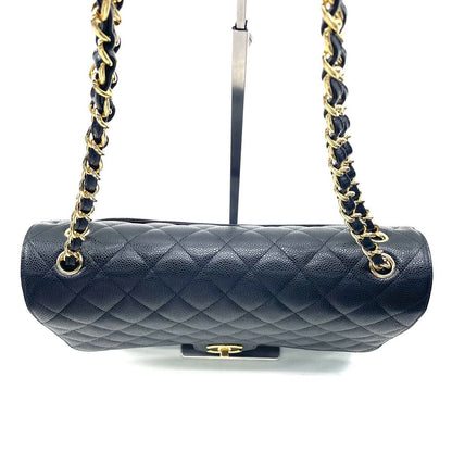 Chanel Classic Flap Maxi Black Caviar Leather Double Flap with Gold Hardware, 2014-2015