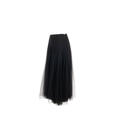 Dior Size 38 Pleated Skirt Polyamide Black