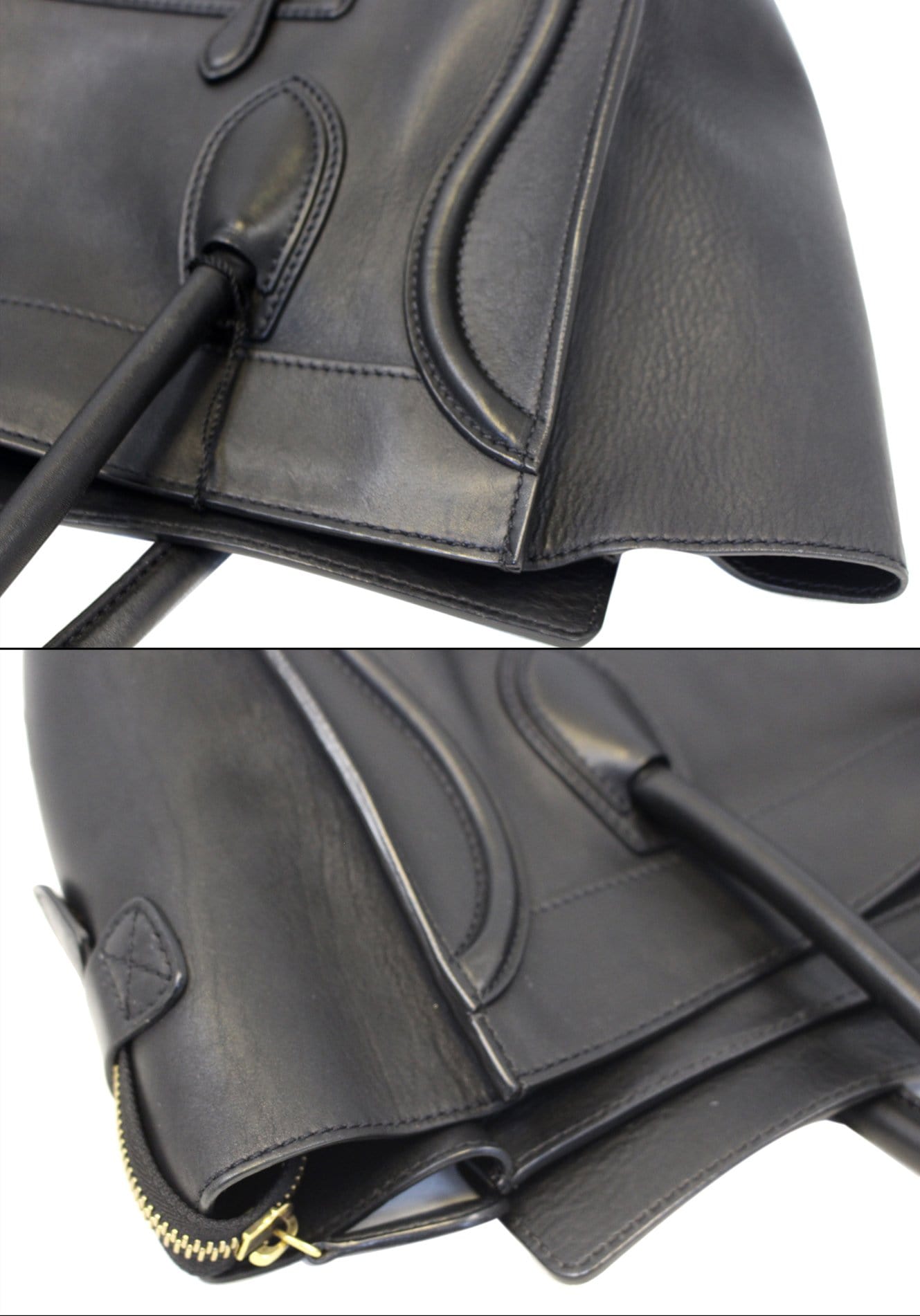 CELINE Medium Phantom Luggage Calfskin Leather Tote Bag Black