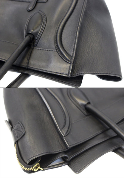 CELINE Medium Phantom Luggage Calfskin Leather Tote Bag Black