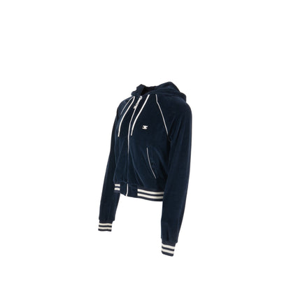 Celine Size Velvet Bomber Jacket Cotton/Polyamide Dark Blue