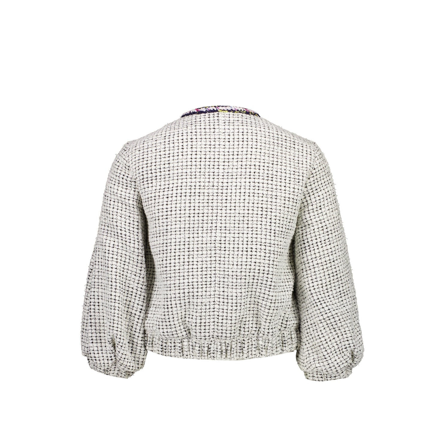 Chanel Size34 21P Tweed Jacket Cotton/Polyester White/Black/Multicolour