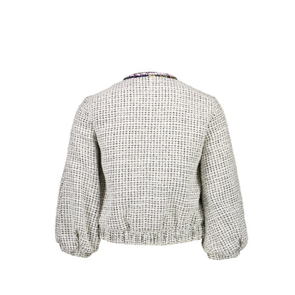 Chanel Size34 21P Tweed Jacket Cotton/Polyester White/Black/Multicolour