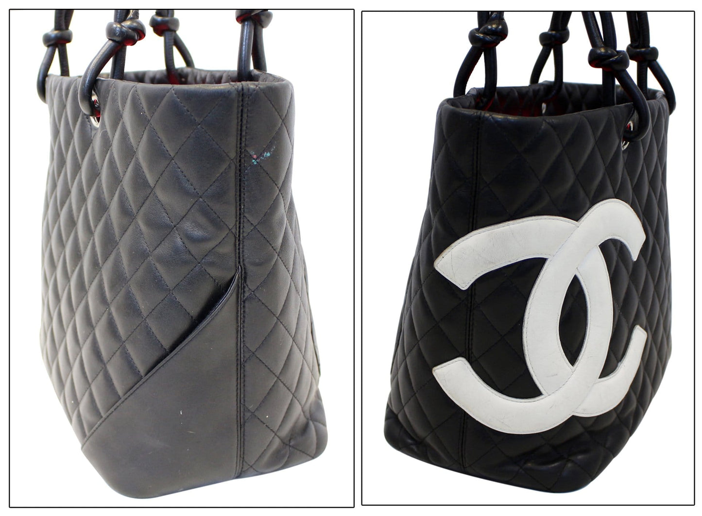 CHANEL Black CalfSkin Leather Large Cambon Tote Bag