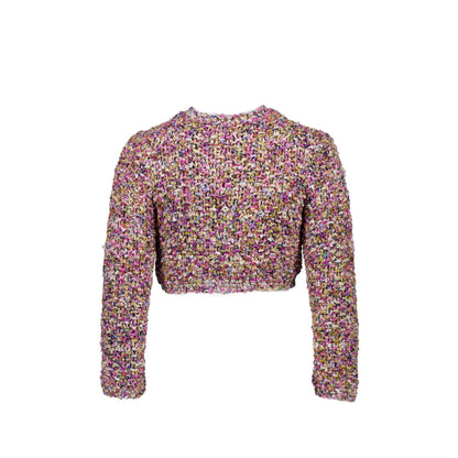 Chanel 21p Size 34 Cardigan Cotton/Silk/Pearl Purple/Multicolour