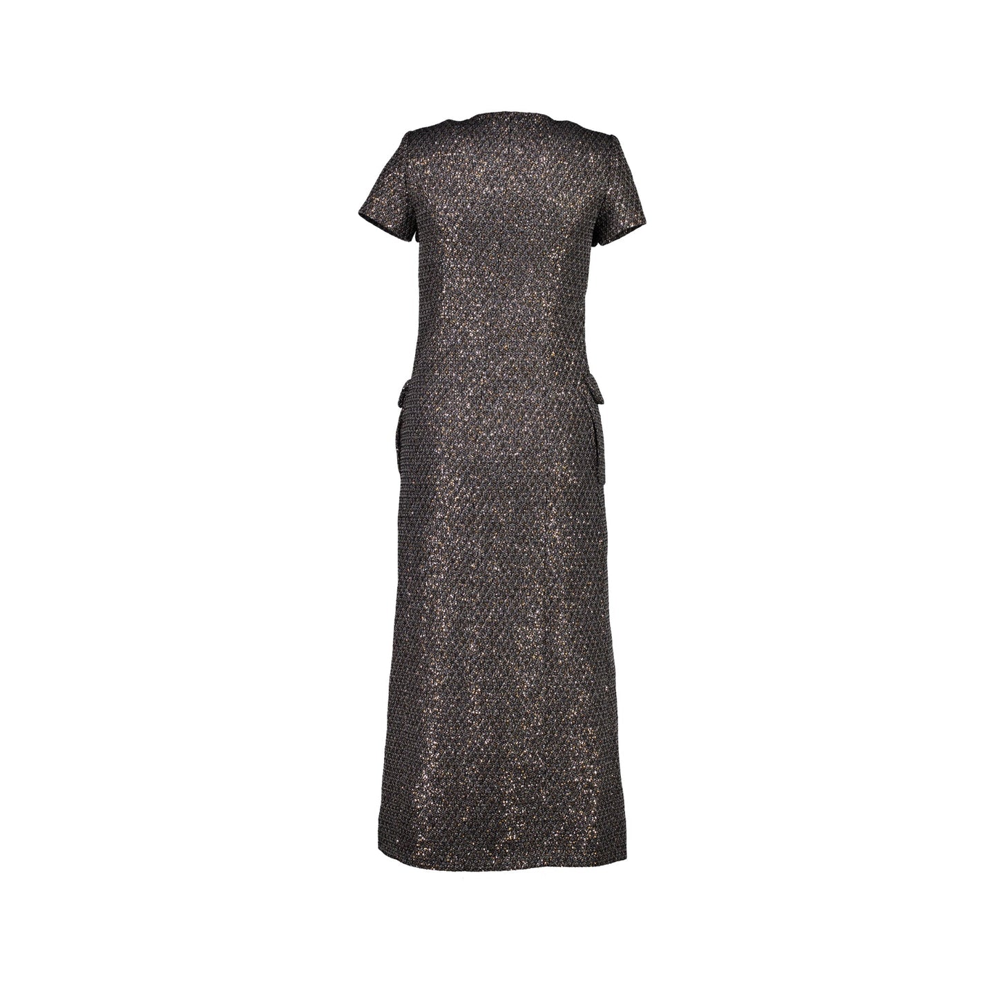 Chanel Size 34 21A Tweed Dress Polyester/Polyamide Black/Silver