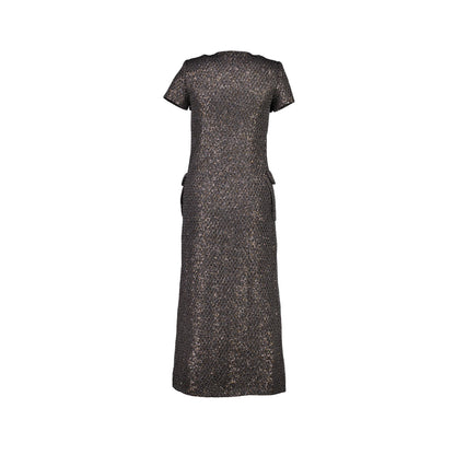 Chanel Size 34 21A Tweed Dress Polyester/Polyamide Black/Silver