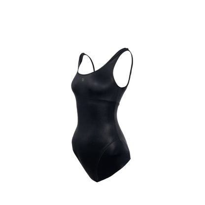 Chanel Size 36 24C CC Crystal Logo One-Piece Swimsuit Polyamide/Elastane Black