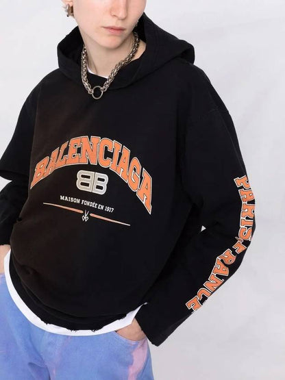 Luxury Balenciaga Trending 2025 BB Logo Hoodie Black