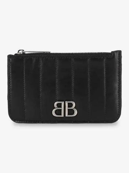 Luxury Balenciaga Trending 2025 Monaco Long Coin Card Wallet Black