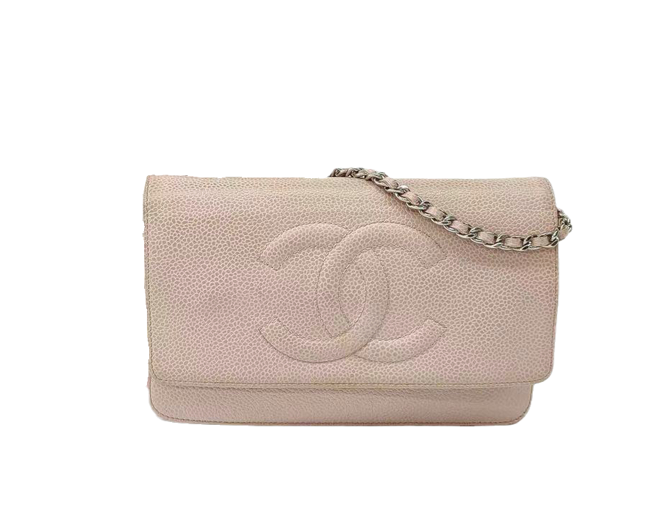 Chanel Wallet on Chain WOC Double CC Pink Caviar Leather