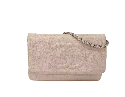 Chanel Wallet on Chain WOC Double CC Pink Caviar Leather