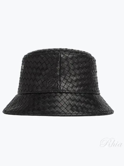 Luxury Bottega Veneta Intrecciato Leather Bucket Hat Black