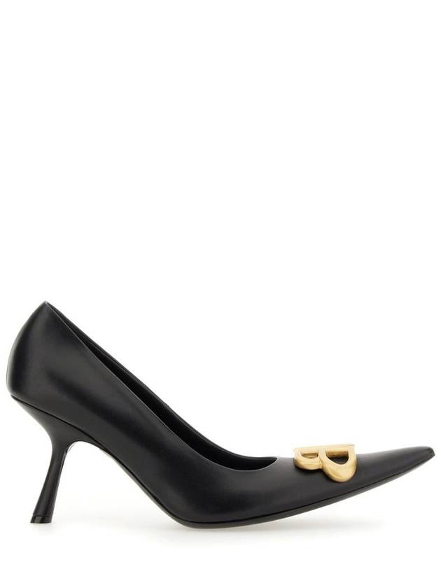 Luxury Balenciaga Trending 2025 Women's Logo Plaque Pointed toe Heels BLACK