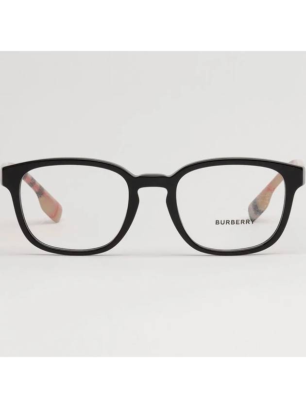Luxury Burberry Eyewear Vintage Check Temple Square Eyeglasses Black