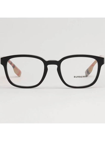 Luxury Burberry Eyewear Vintage Check Temple Square Eyeglasses Black