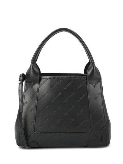 Luxury Balenciaga Trending 2025 Navy XS Embossed Logo Tote Bag Black