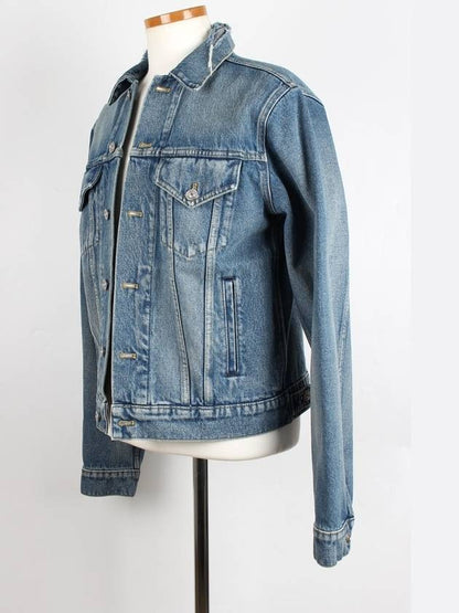 Luxury Balenciaga Trending 2025 wave logo denim jacket 46