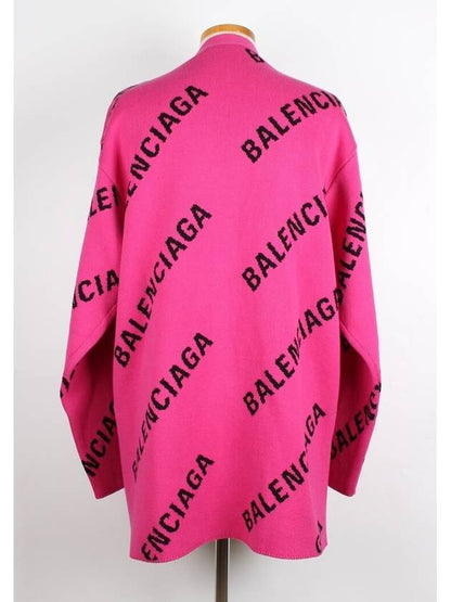 Luxury Balenciaga Trending 2025 All over multi logo cardigan M